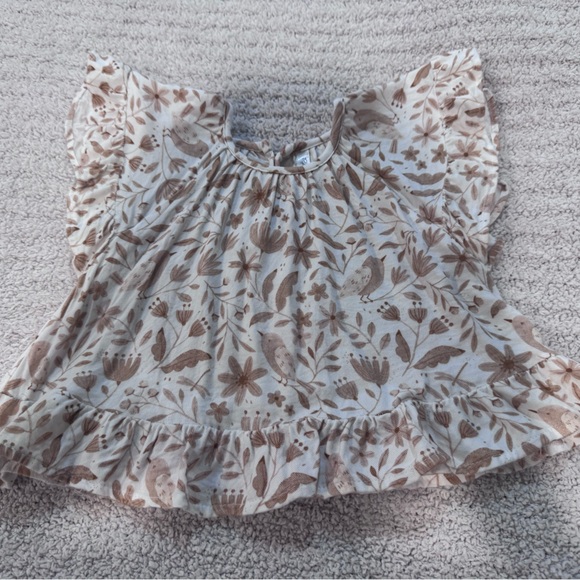 Rylee + Cru Other - Rylee + Cru Brown and Cream Floral Baby Dress